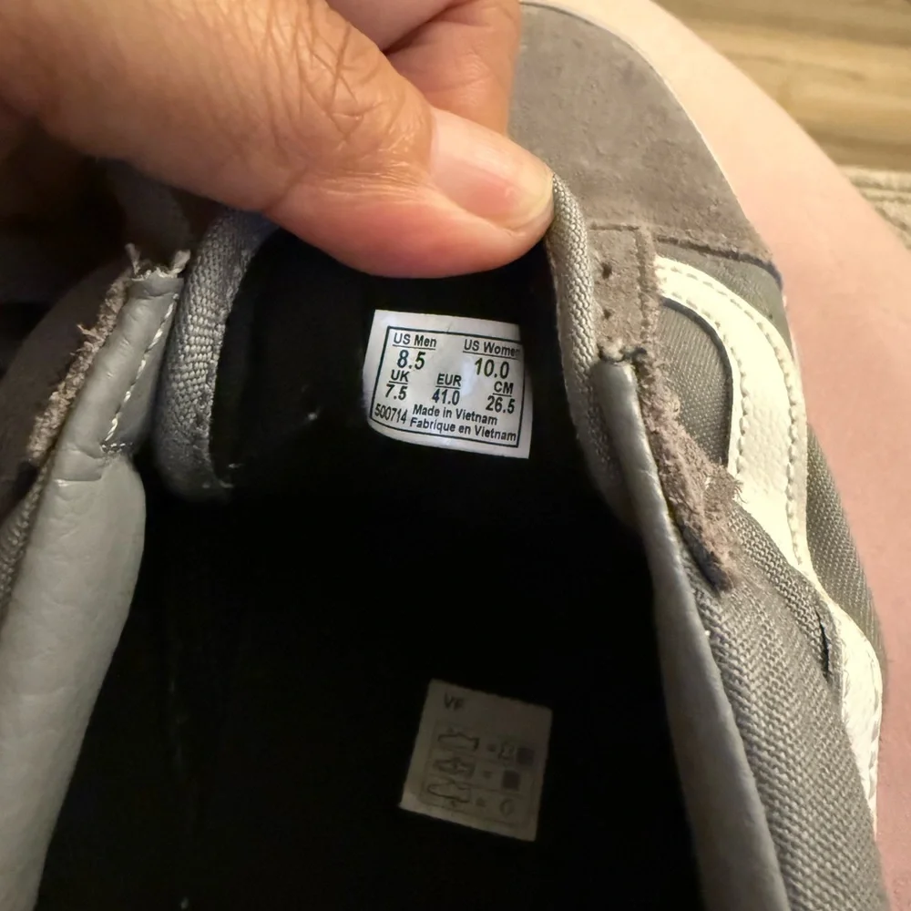 Vans Gray and White Low-Top Sneakers